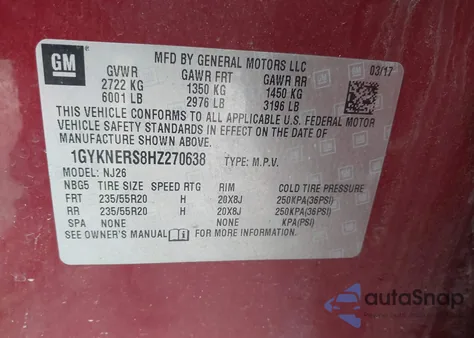 2017 Cadillac Xt5 Premium Luxury from USA, damaged, VIN 1GYKNERS8HZ270638